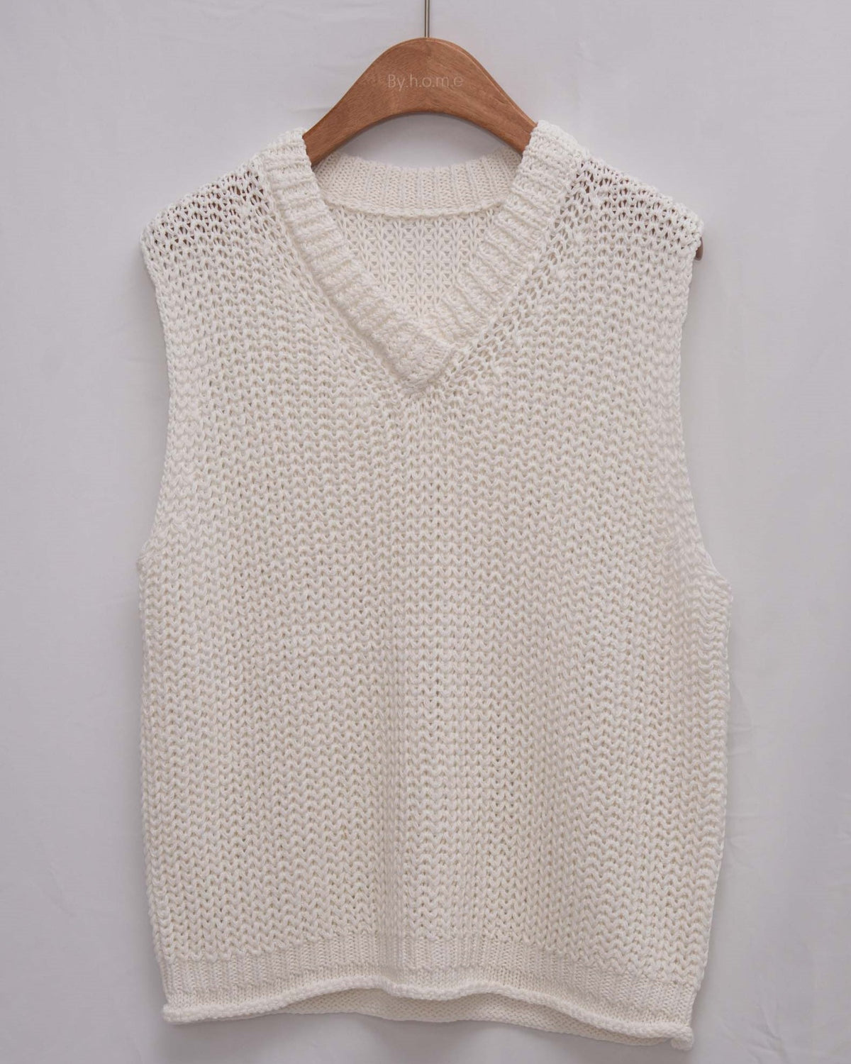 Washi-Yarn Coarse-Knit V-Neck Vest 和紙紗針織背心