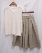 Washi-Yarn Coarse-Knit V-Neck Vest 和紙紗針織背心