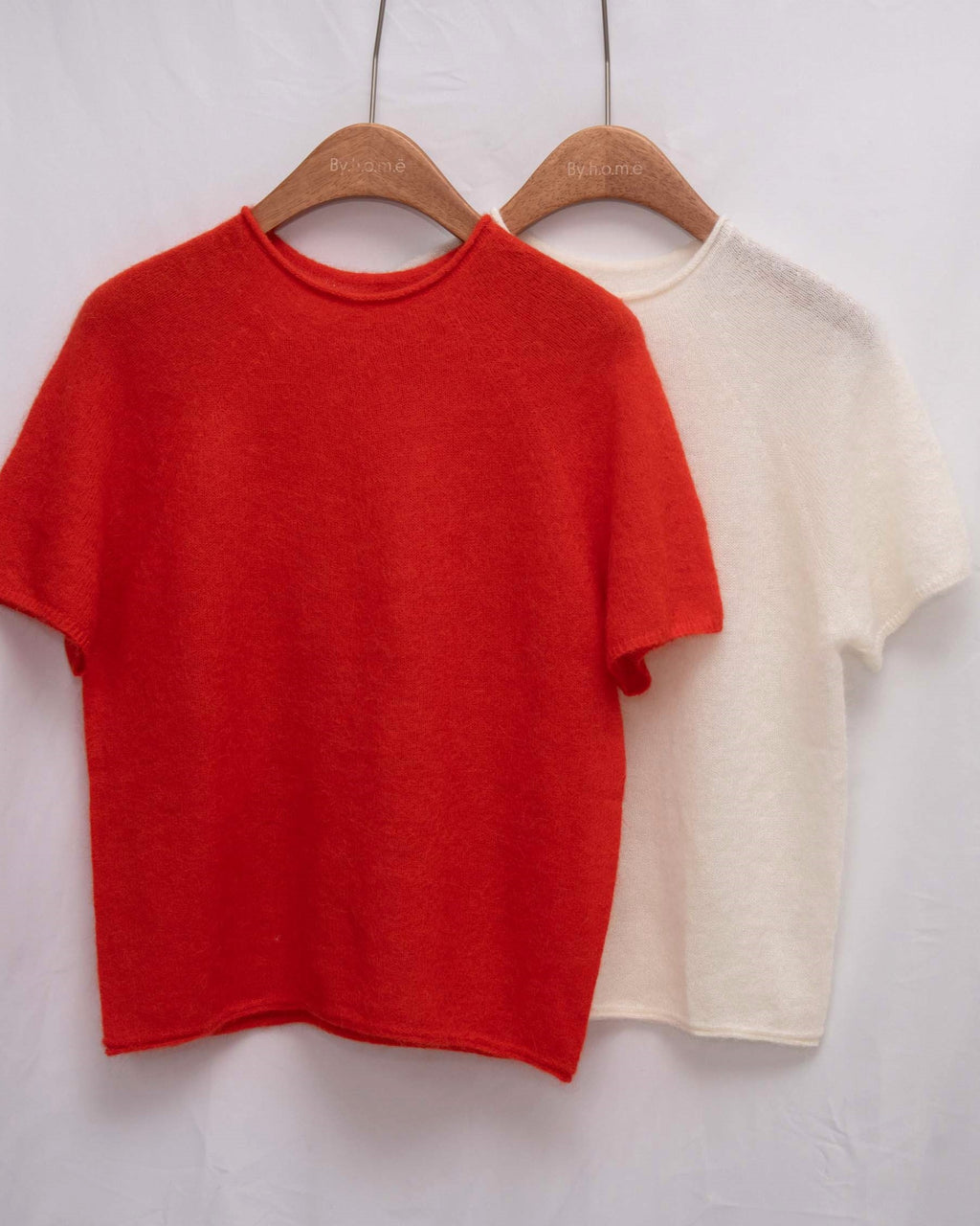 Seamless Soft Camel-Hair Short-Sleeve Fuzzy Sweater