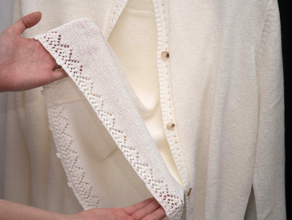 氣質之選～ Crochet-Trim Washi Cotton Twinset 鈎花細節和紙棉紗兩件套
