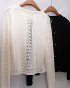 氣質之選～ Crochet-Trim Washi Cotton Twinset 鈎花細節和紙棉紗兩件套