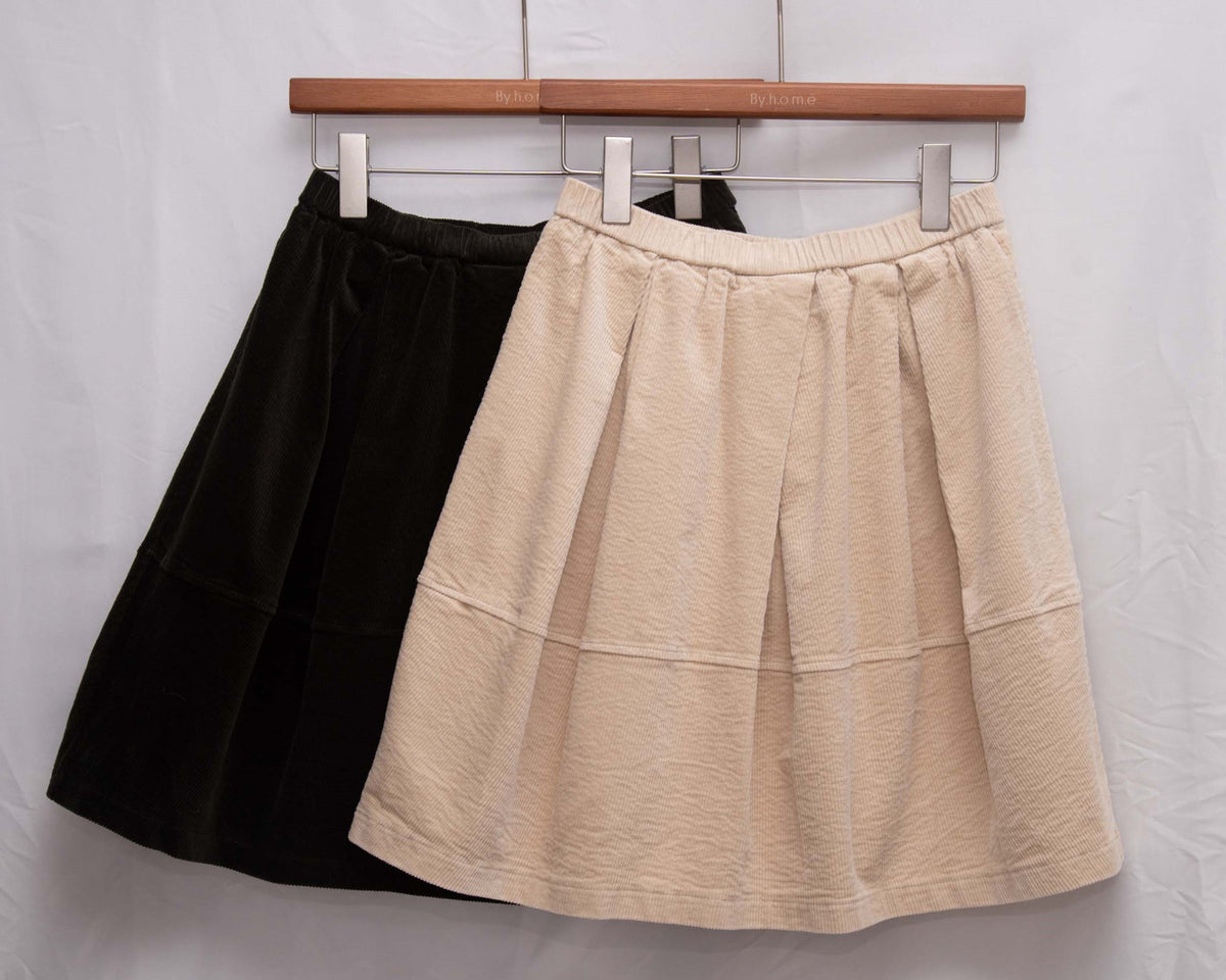Corduroy Bubble-Hem Mini Skirt 燈芯絨泡泡短裙（有打底褲）
