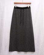 Strechy Ribbed Striped Luxe Knit Skirt 彈性針織直筒長裙
