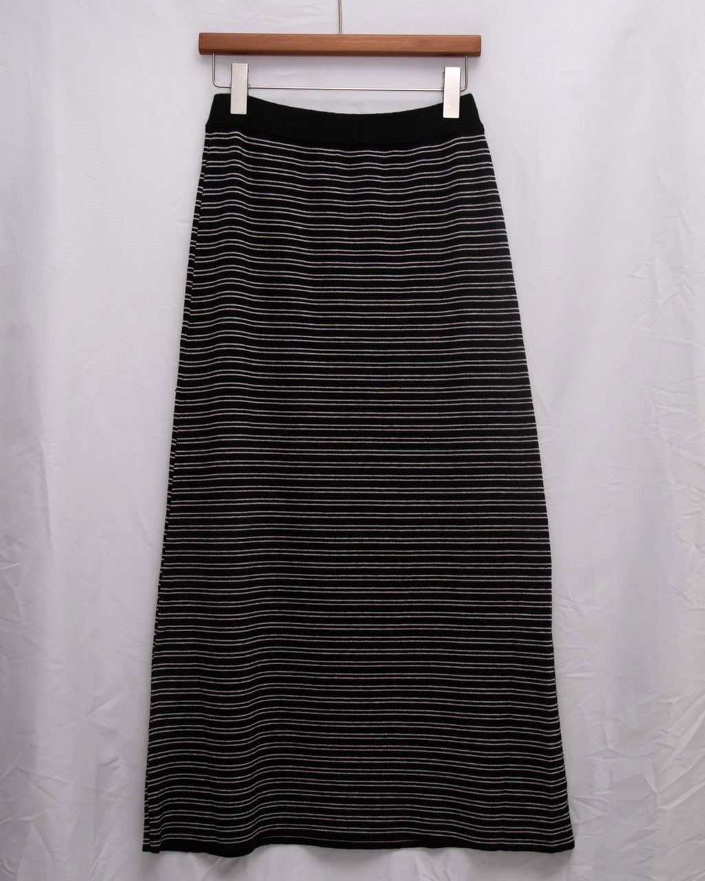 Strechy Ribbed Striped Luxe Knit Skirt 彈性針織直筒長裙