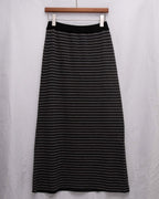 Strechy Ribbed Striped Luxe Knit Skirt 彈性針織直筒長裙