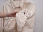 Ruffle Hem Confetti Cream Denim Jacket 抽繩彩點米白全棉牛仔外套
