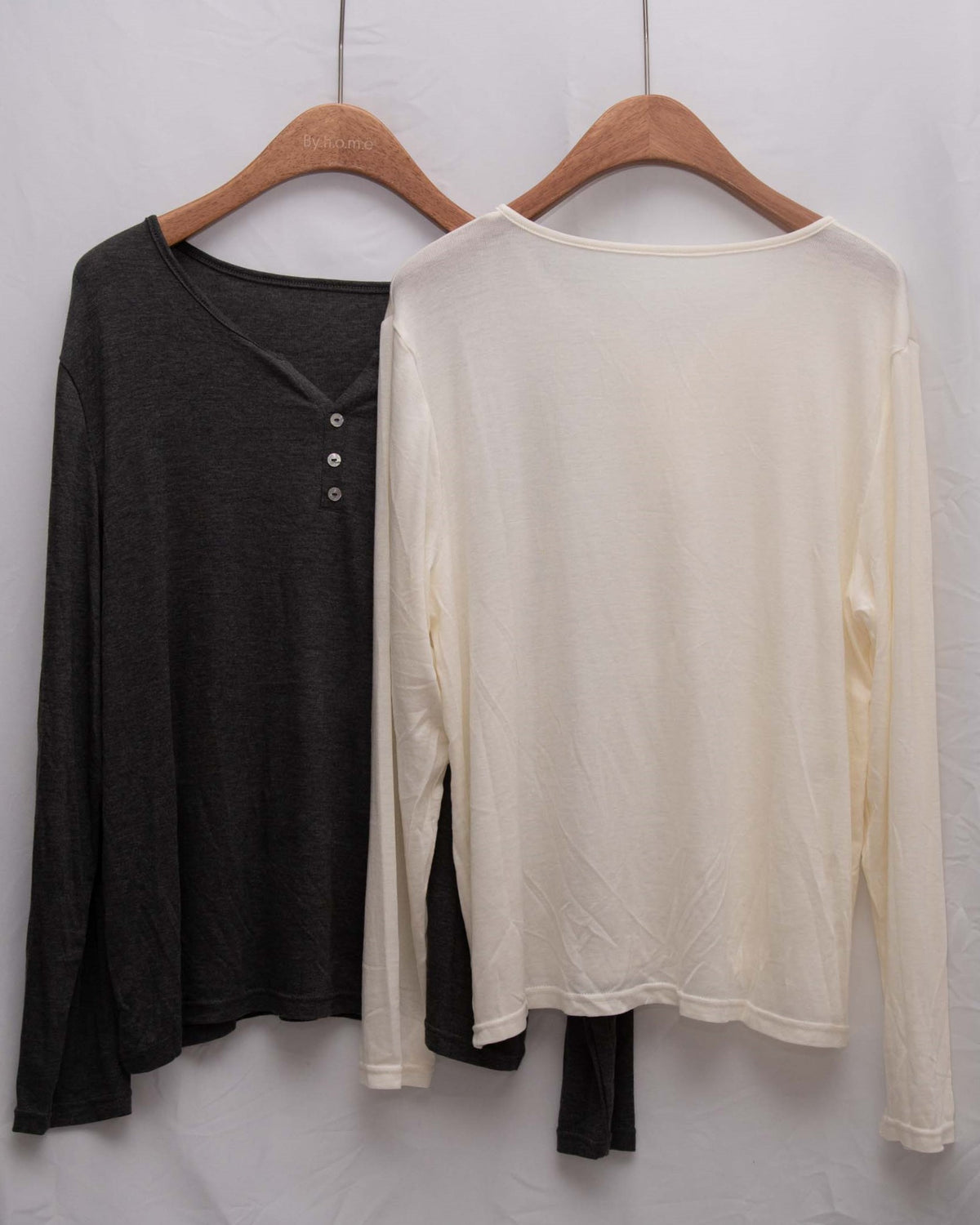 Luxe Wool-Acetate Henley Long-Sleeve T-shirt
