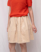 Corduroy Bubble-Hem Mini Skirt 燈芯絨泡泡短裙（有打底褲）