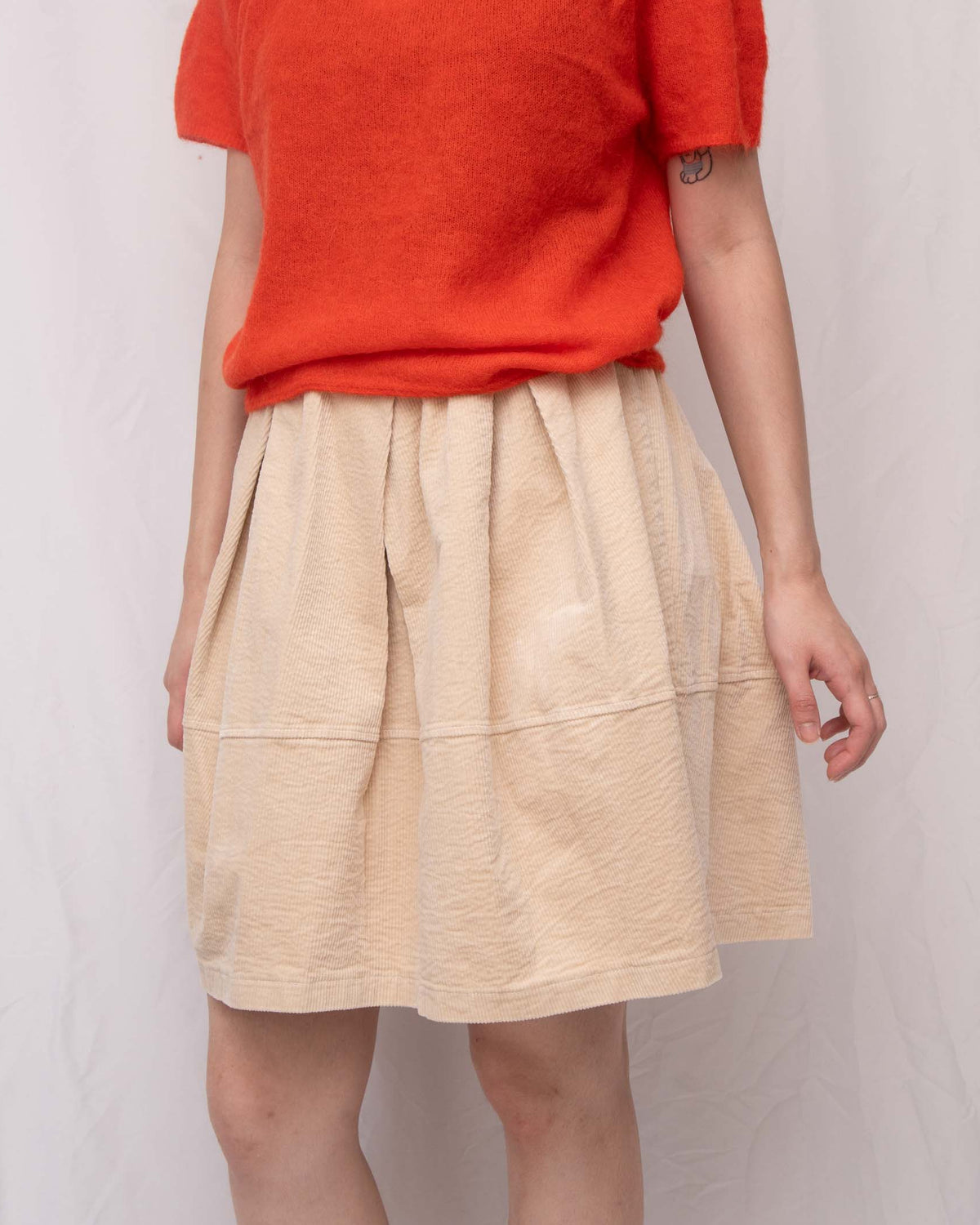 Corduroy Bubble-Hem Mini Skirt 燈芯絨泡泡短裙（有打底褲）