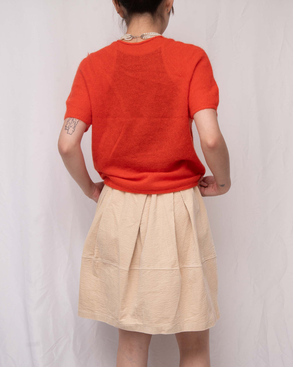 Corduroy Bubble-Hem Mini Skirt 燈芯絨泡泡短裙（有打底褲）