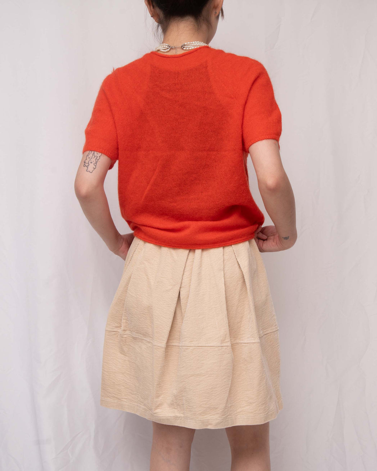 Corduroy Bubble-Hem Mini Skirt 燈芯絨泡泡短裙（有打底褲）