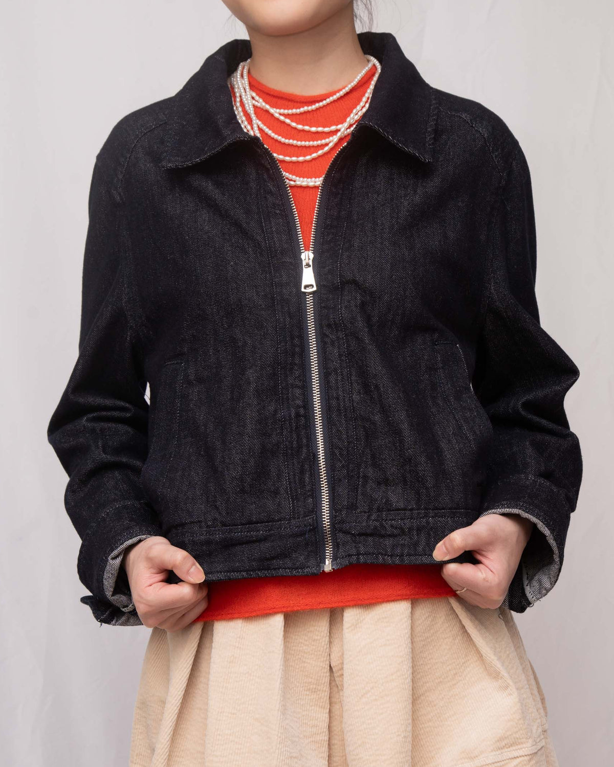 Tailored Workwear Collared Denim Jacket