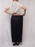 Low Waist Structured Tie-Waist Midi Skirt 抽繩中長裙（背後橡筋腰）