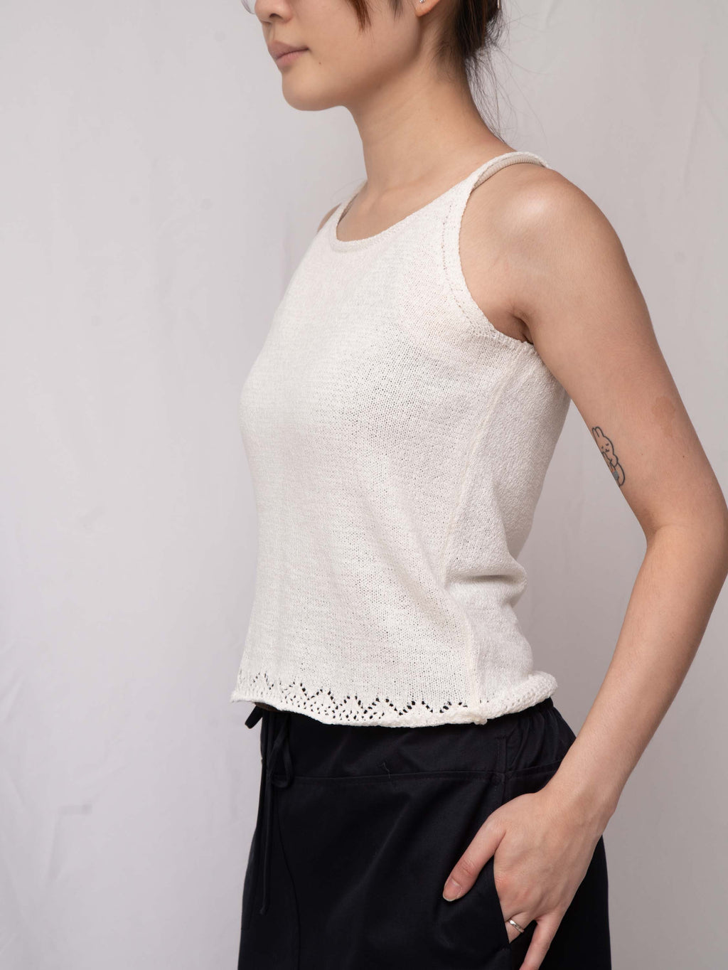 氣質之選～ Crochet-Trim Washi Cotton Twinset 鈎花細節和紙棉紗兩件套