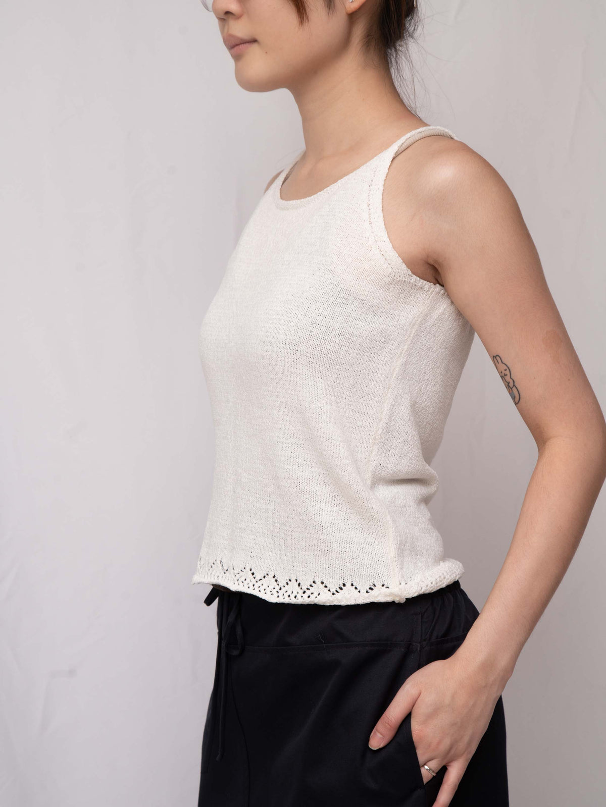 氣質之選～ Crochet-Trim Washi Cotton Twinset 鈎花細節和紙棉紗兩件套