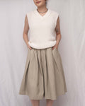 Ultra-Soft Vegan Leather Wide-Leg Bermuda Short 蛋白皮五分裙褲