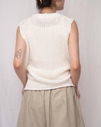 Washi-Yarn Coarse-Knit V-Neck Vest 和紙紗針織背心