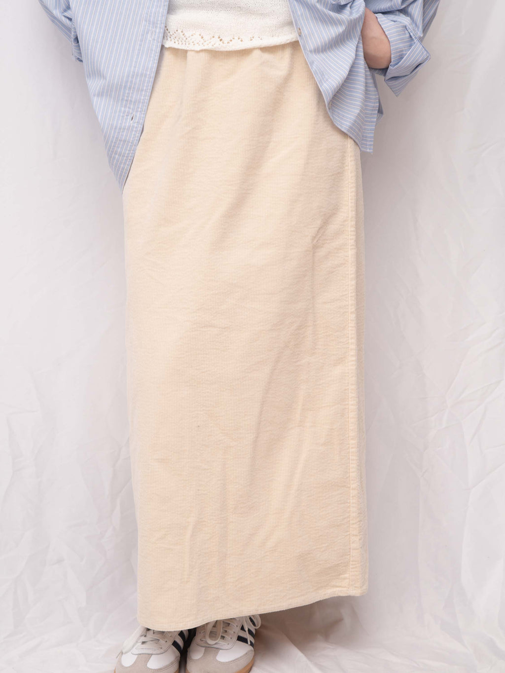 質感滿滿～ Luxe Corduroy Straight Midi Skirt 燈芯絨直筒裙