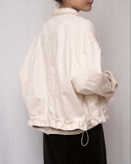 Ruffle Hem Confetti Cream Denim Jacket 抽繩彩點米白全棉牛仔外套