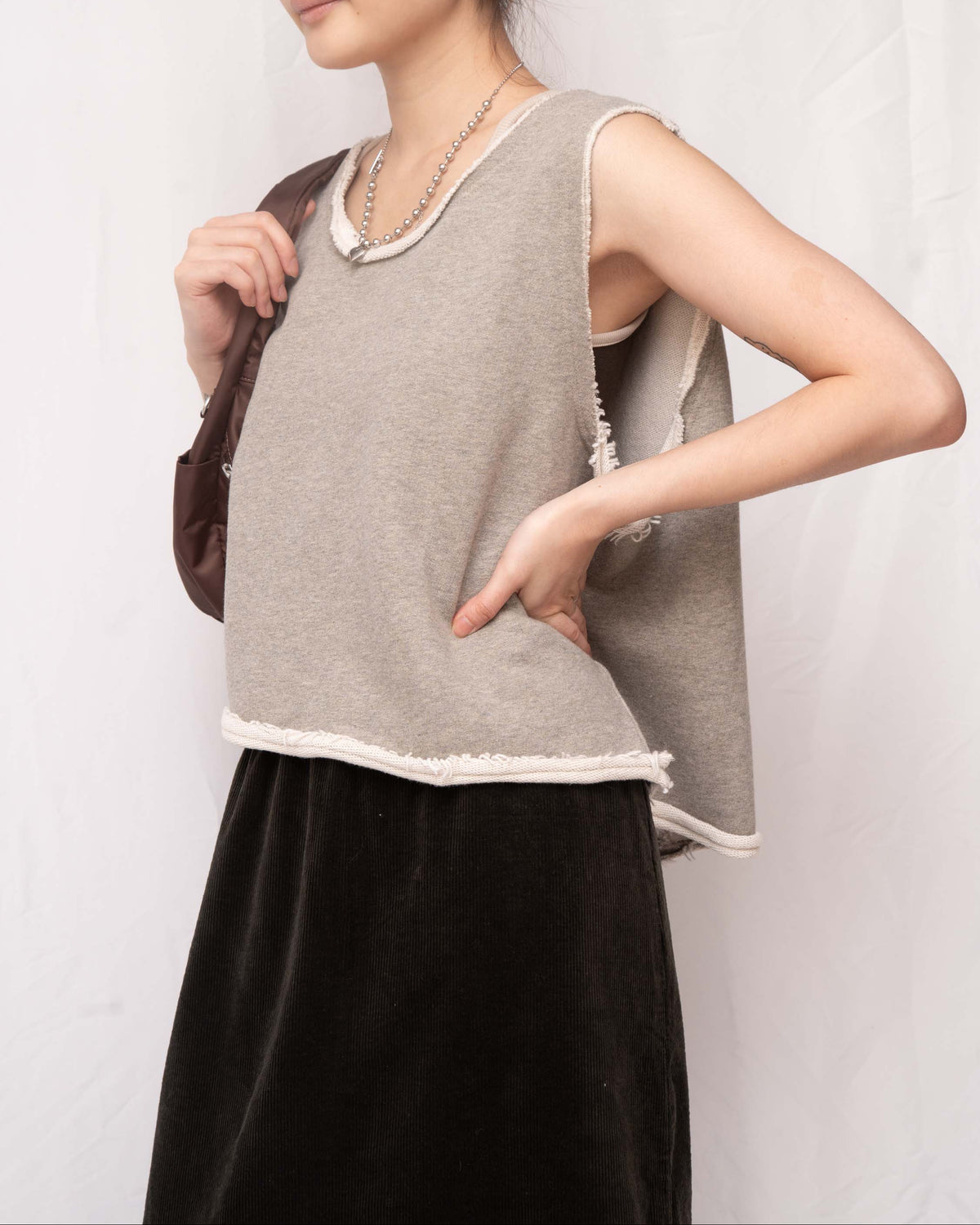 Oversize Piqué Terry Pullover Vest 珠地衛衣背心