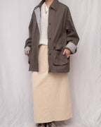 Luxe Stripe-Cuff Utility Lightweight Jacket 中長款工裝外套