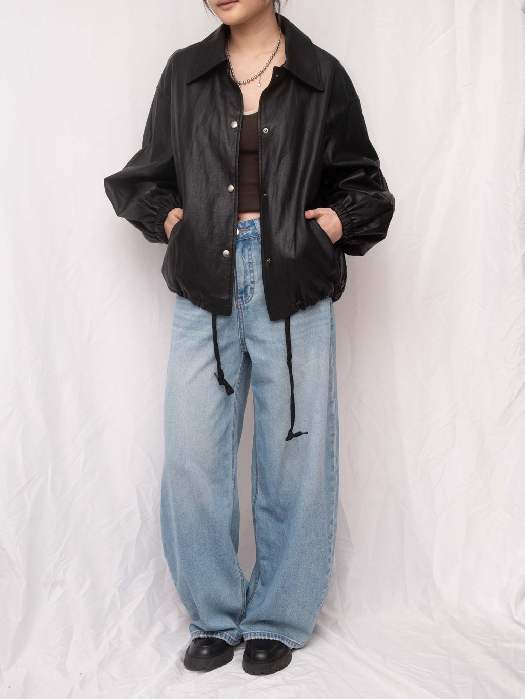 Ultra-Soft Vegan Leather Collared Jacket