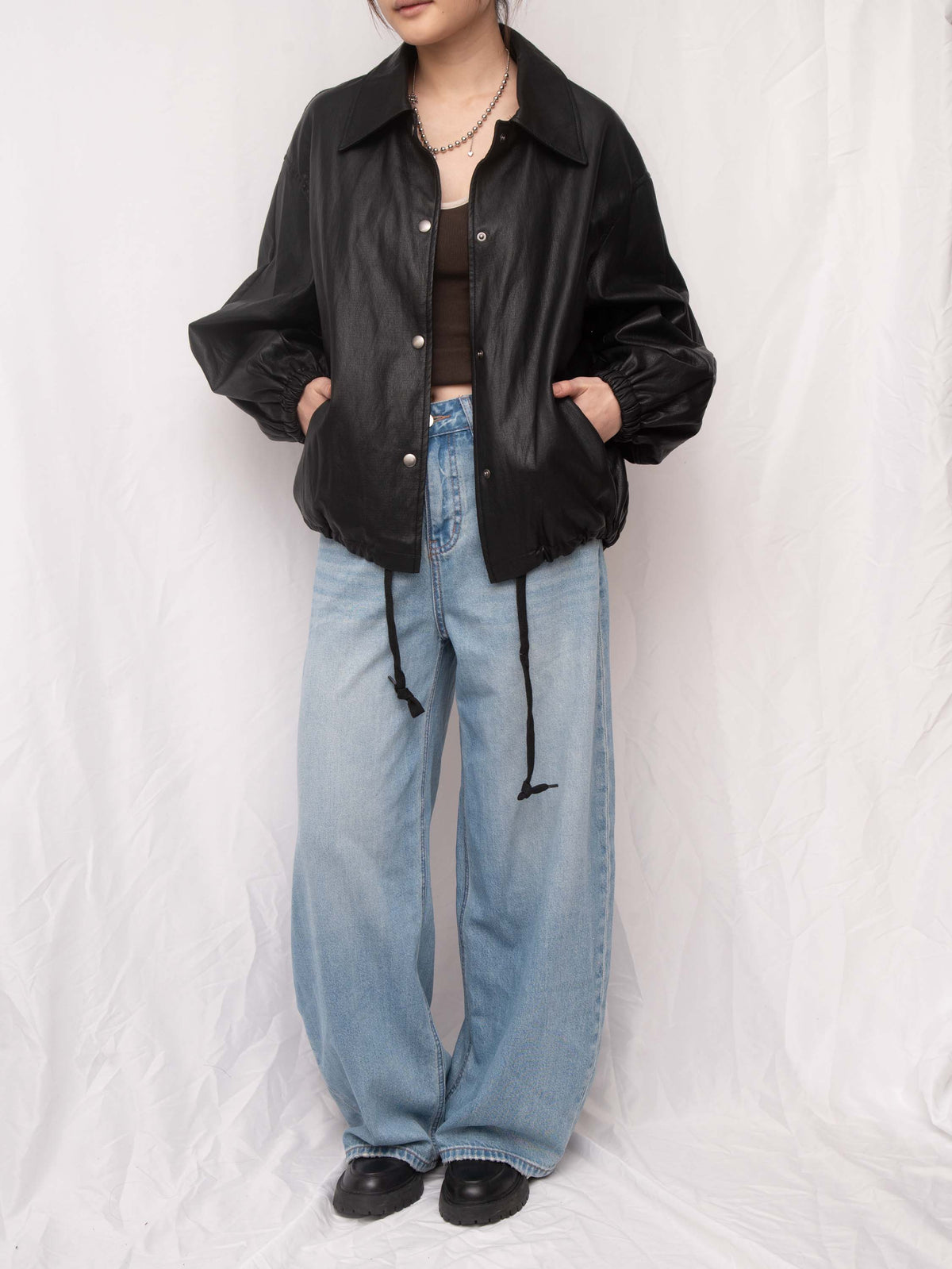 Ultra-Soft Vegan Leather Collared Jacket