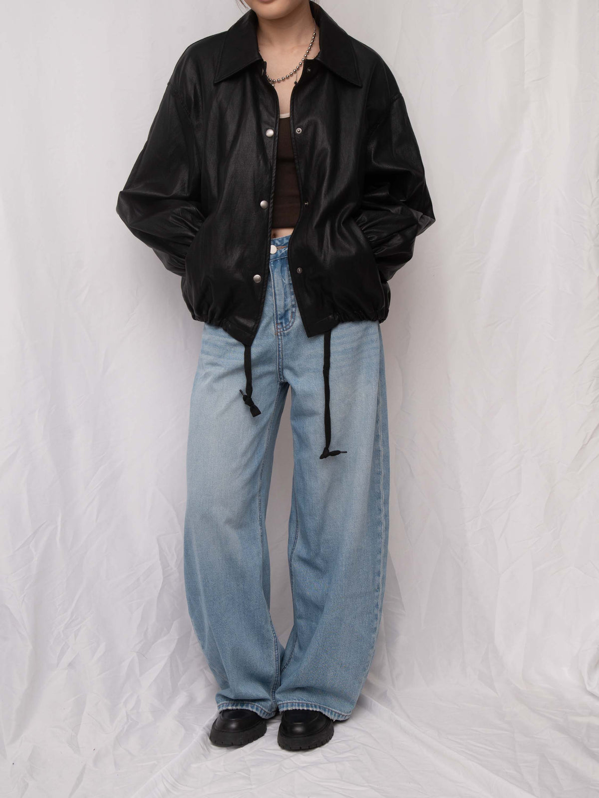 Ultra-Soft Vegan Leather Collared Jacket