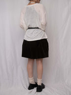 Corduroy Bubble-Hem Mini Skirt 燈芯絨泡泡短裙（有打底褲）