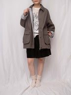Luxe Stripe-Cuff Utility Lightweight Jacket 中長款工裝外套