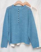 Breeze Slouchy Henley Knit Sweater 復古排扣薄針織衫
