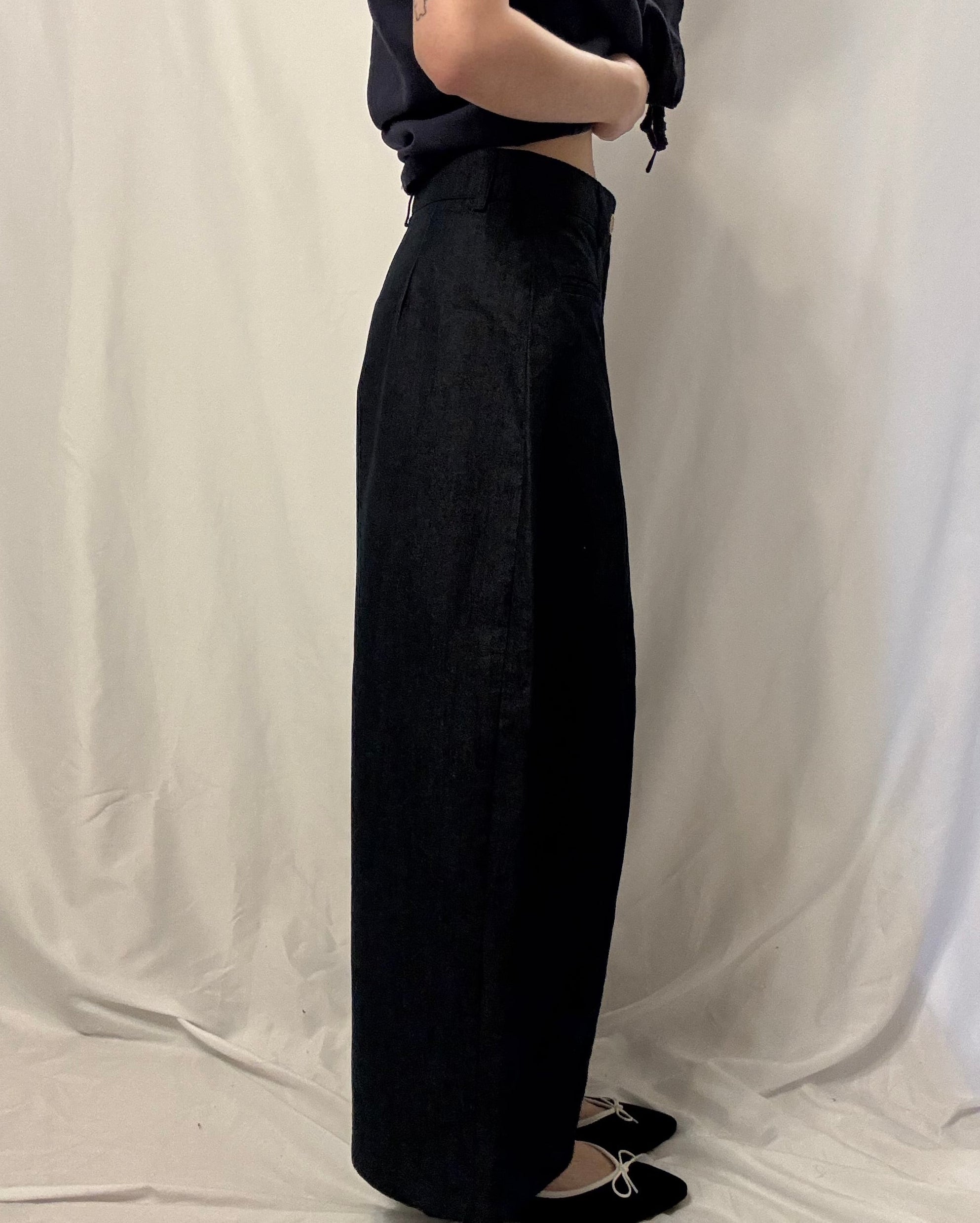 Cropped Twill Wide-Leg Trousers 九分扯布小氣球西褲