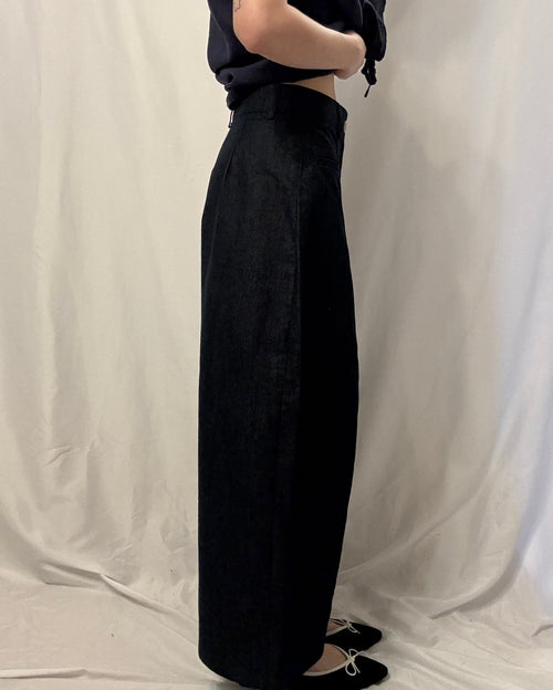 Cropped Twill Wide-Leg Trousers 九分扯布小氣球西褲