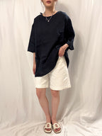 Pristine Contrast-Stitch Denim Shorts 全棉質感滿滿五分牛仔褲
