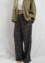 Paisley Print Linen-Tencel Flowy Pants 腰果花亞麻長闊褲