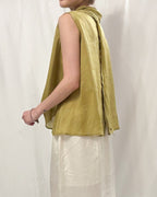 超靚色！ Sheer Ramie Rounded-Collar Blouse 匙羹領苧麻傘形背心