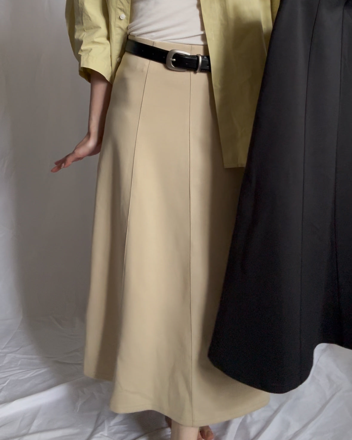 Easy-Waist Flared A-line Jersey Midi 超百搭彈性棉裙
