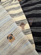 Petit Motif Striped Cotton Tee 棉麻間條狗狗tee
