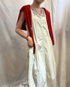 Off-White Crisp Pinafore Dress 爽爽料工裝連身裙（背後可調節闊度）