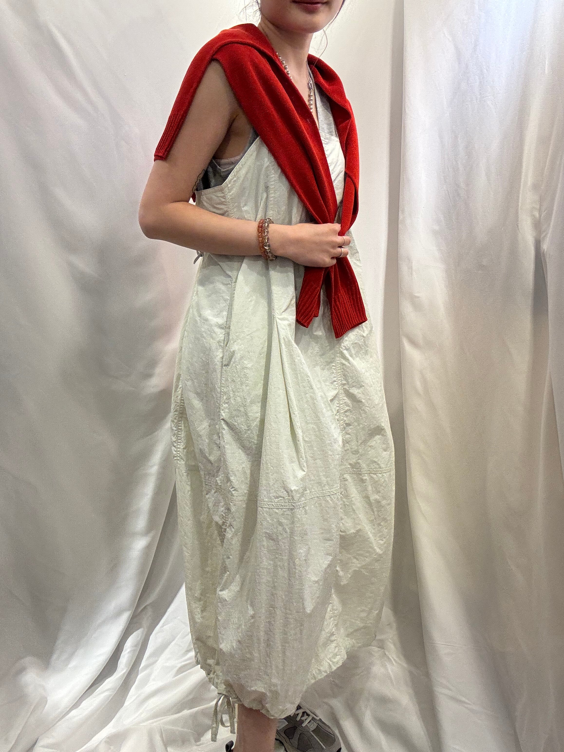 Off-White Crisp Pinafore Dress 爽爽料工裝連身裙（背後可調節闊度）