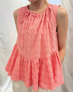 Ironing Free! Peplum Blouse 格仔皺皺布背心
