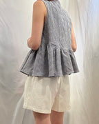 Ironing Free! Peplum Blouse 格仔皺皺布背心