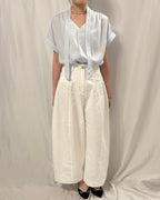 V-Neck Front-Tie Blouse V領棉質恤衫