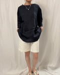 Tie-Back Linen Boxy Tee 亞麻長版中䄂TOP