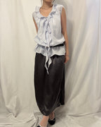 Cascading Frill Sleeveless Top 細波浪領麻質恤衫