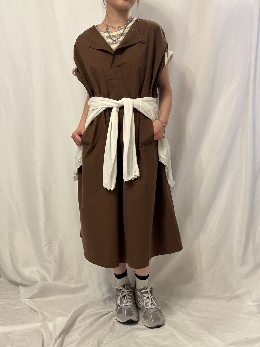Petit Motif Striped Cotton Tee 棉麻間條狗狗tee