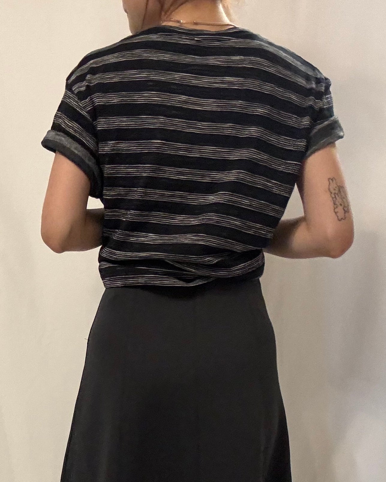 Petit Motif Striped Cotton Tee 棉麻間條狗狗tee