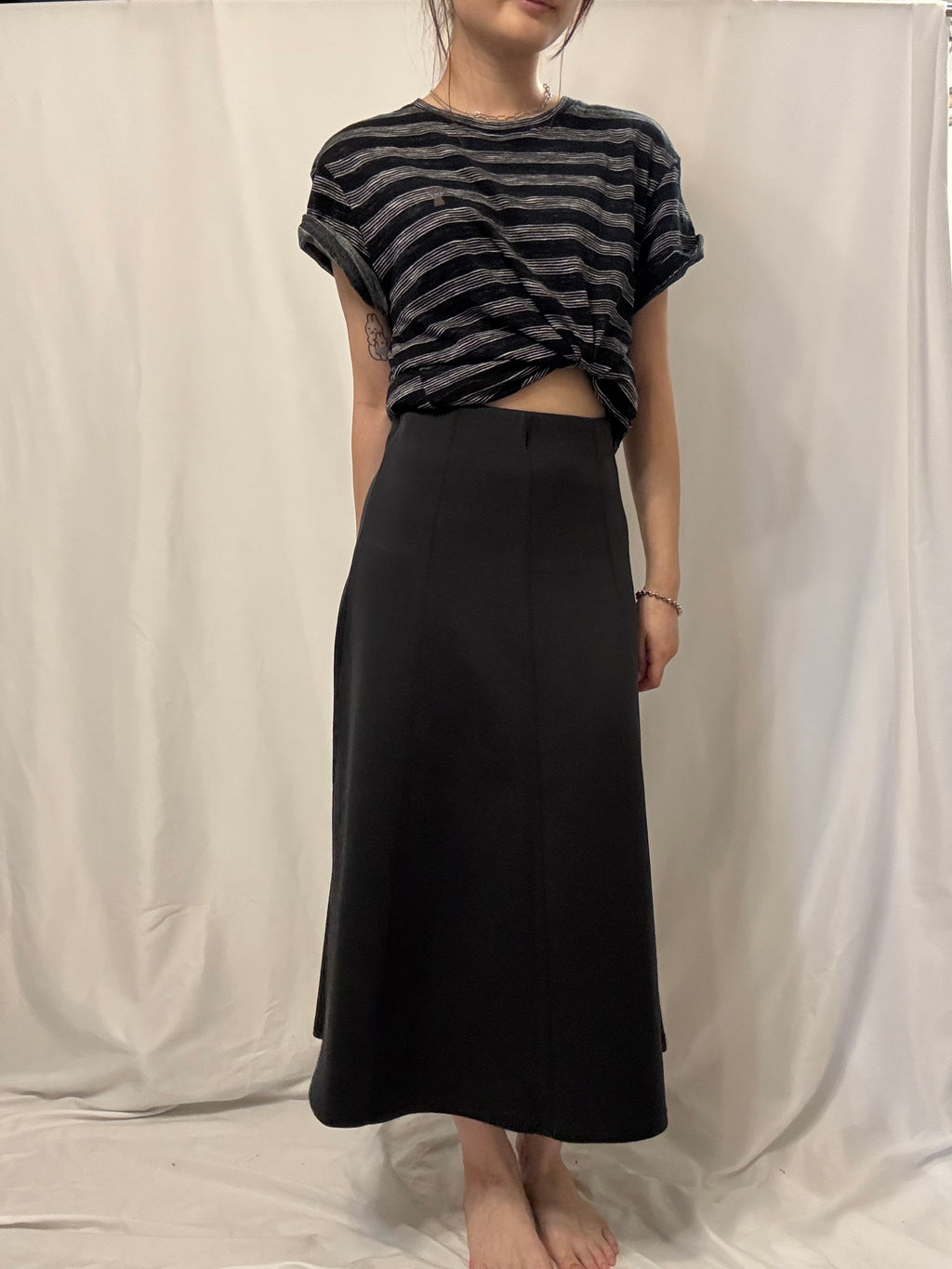Petit Motif Striped Cotton Tee 棉麻間條狗狗tee