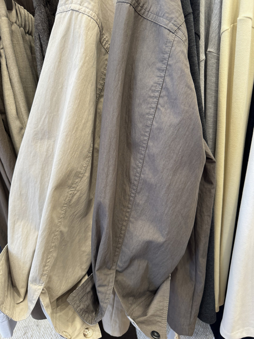 Luxe Stripe-Cuff Utility Lightweight Jacket 中長款工裝外套