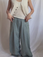 Elasticated Wide-Leg Jeans 橡筋腰Vintage洗水闊腳牛仔